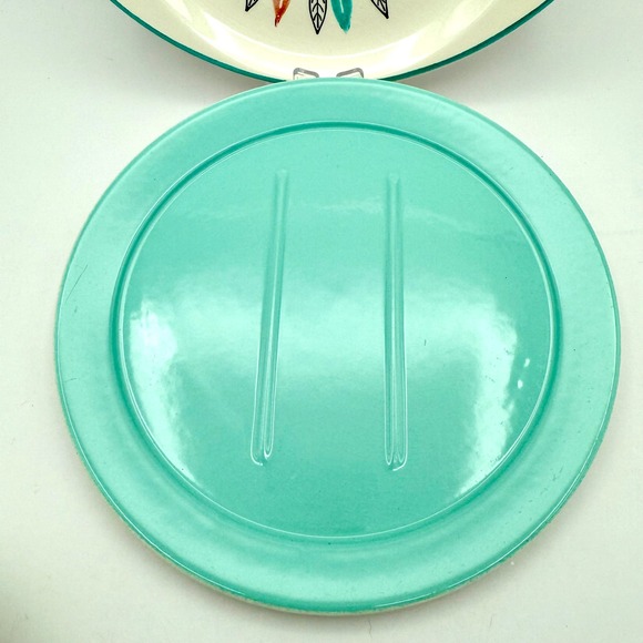 MARCREST NORDIC MINT Vtg Mid Century Modern Atomic Leaf Butter Dish Server MCM - Picture 4 of 14